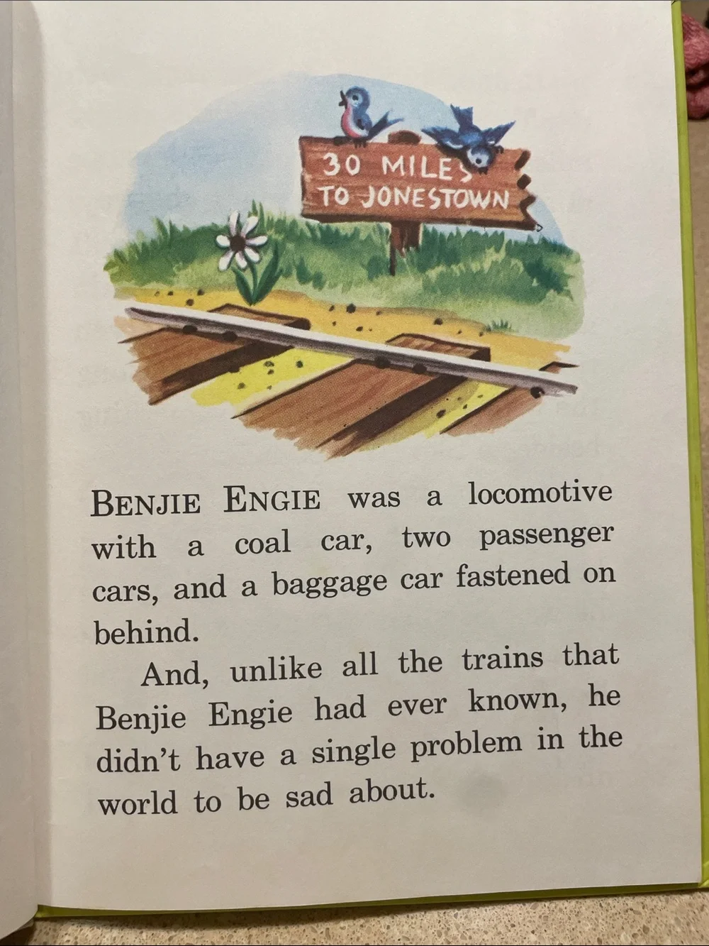 Benjie Engie Kids Storybook - Bright Blue & Red Train Cover